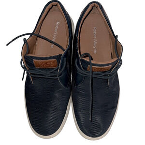 Robert Wayne Navy and Tan Men's Oxfords, Men’s 8D